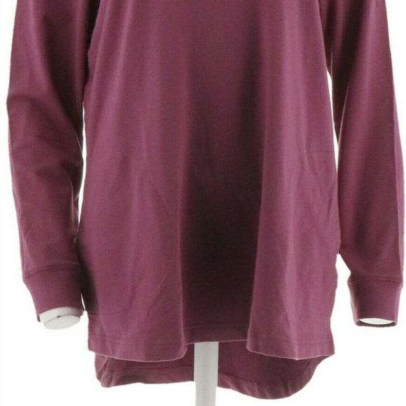 NWT DENIM & CO ACTIVE HI-LOW MOCK NECK TUNIC XXS - Picture 2 of 5